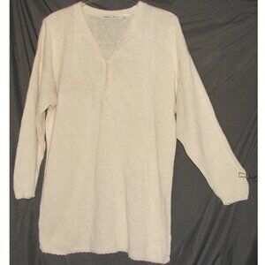 Vtg International Sportswear Oversized Knit Sweater Tunic TOP, Size 2X-3X Ivory